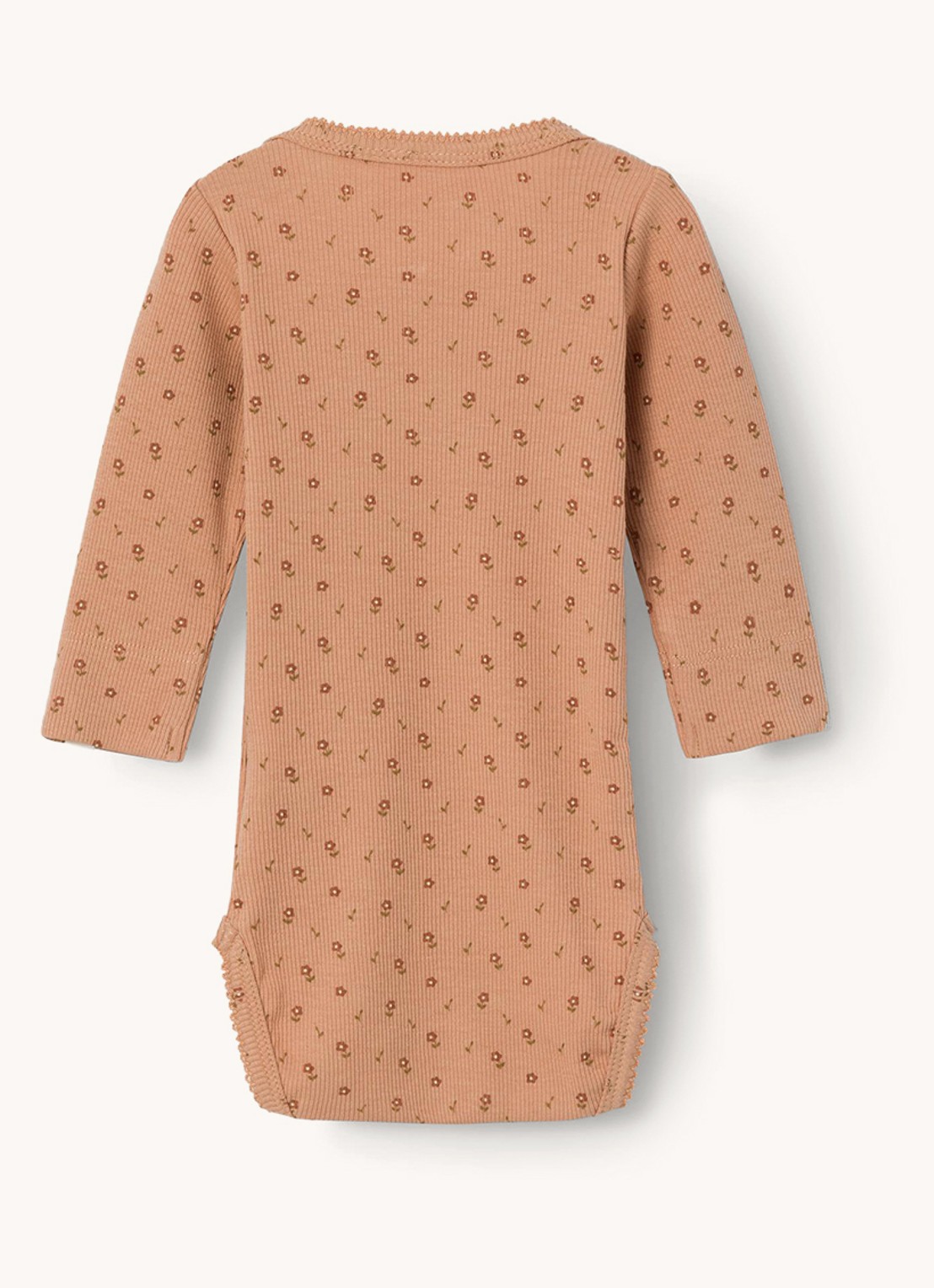 Lil 'Atelier NBFGago ribgebreide romper in  katoenblend - achterkant 3 zand