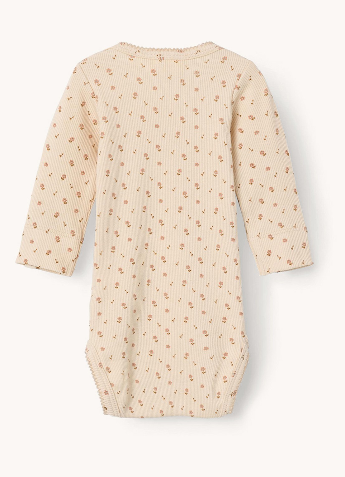 Lil 'Atelier NBFGago ribgebreide romper in  katoenblend - achterkant 3 creme
