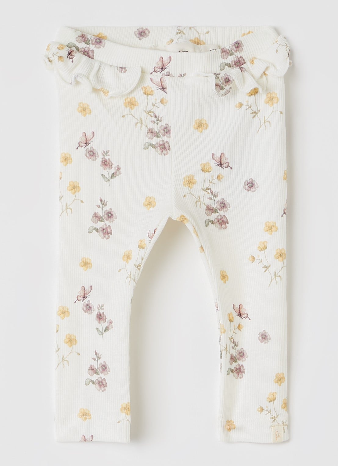 Lil 'Atelier NBFGavo legging met bloemenprint - voorkant 2 gebroken wit