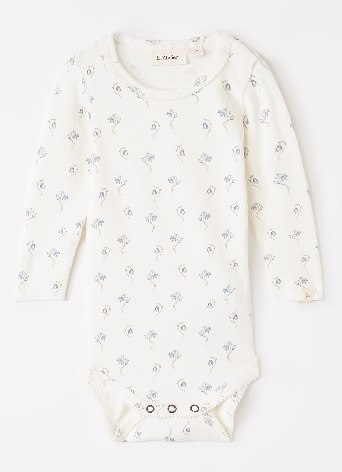 Lil 'Atelier NBFGayo Sag romper met bloemenprint - voorkant gebroken wit