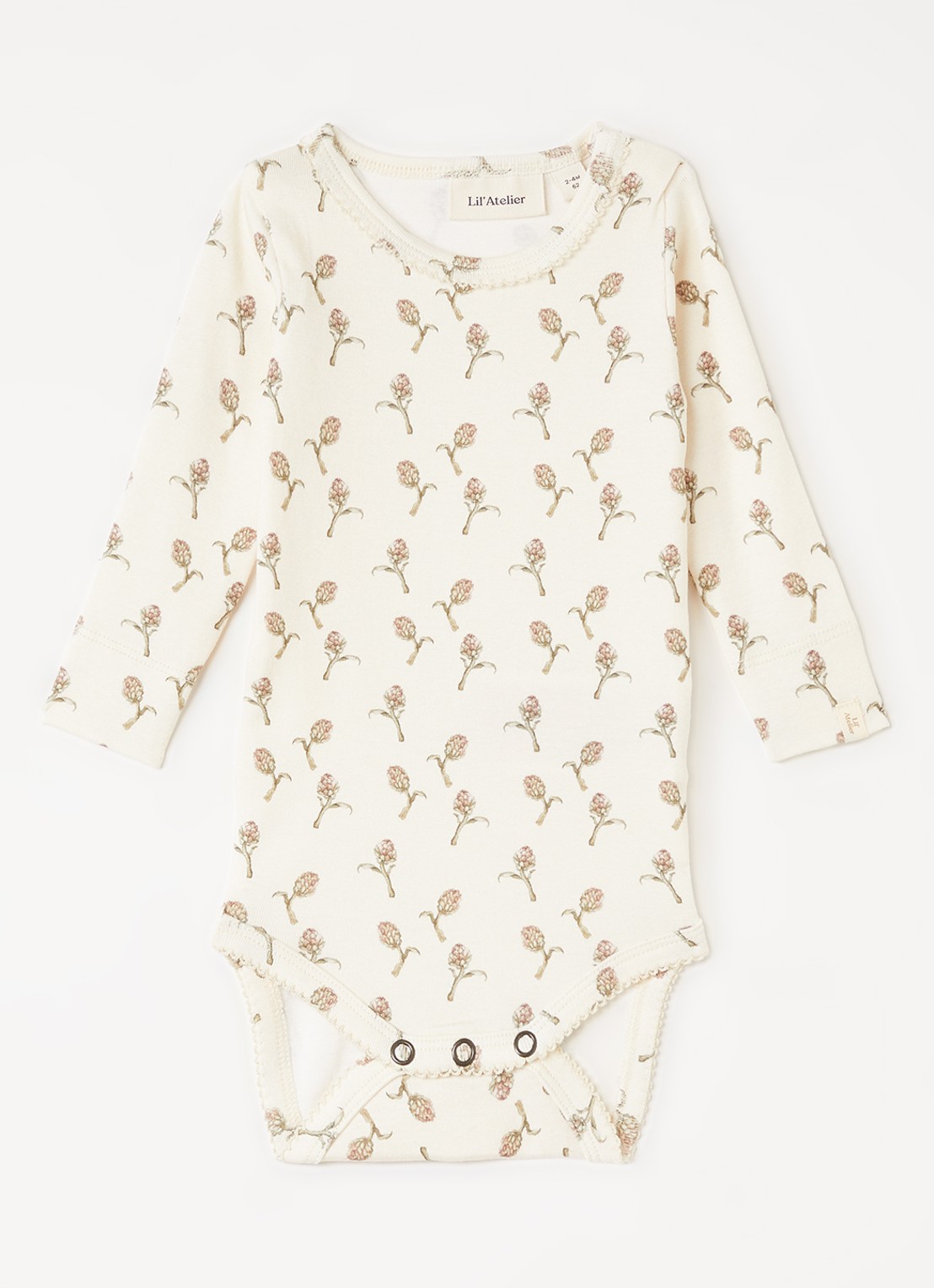 Lil 'Atelier NBFGayo Sig romper met bloemenprint - voorkant ivoor
