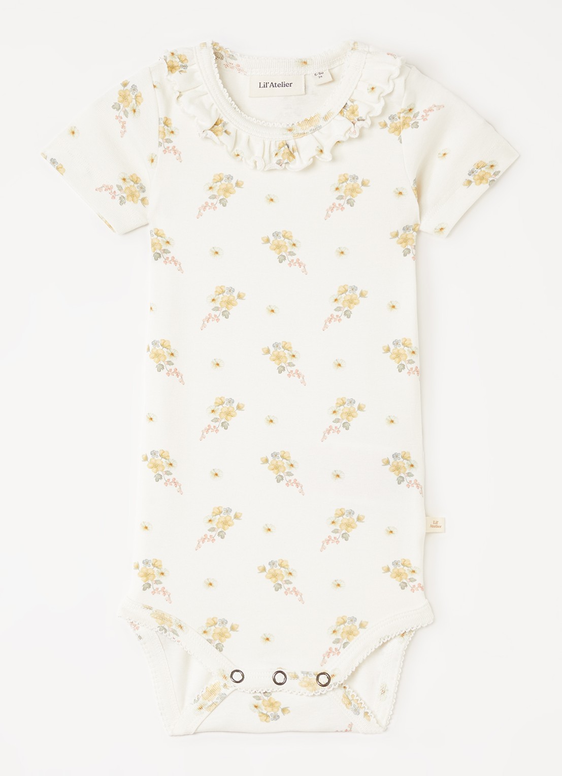 Lil 'Atelier NBFGayo SIo romper met bloemenprint - voorkant 2 ivoor