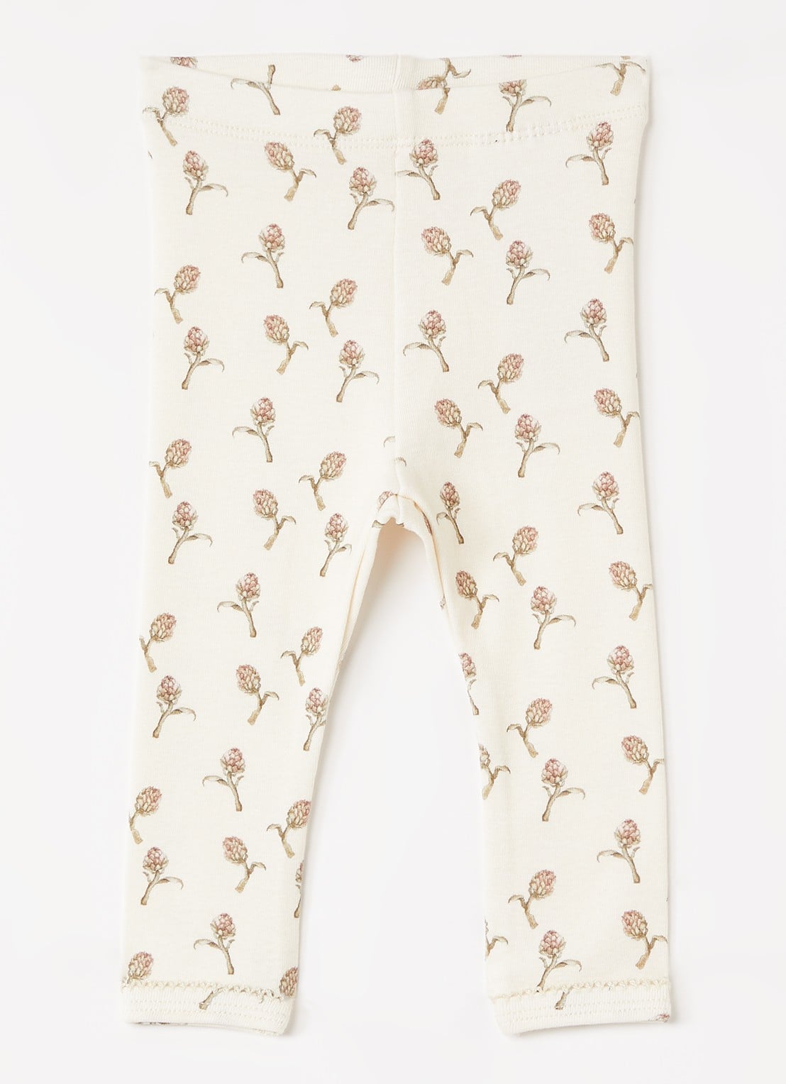 Lil 'Atelier NBFGayo slim fit legging met print - voorkant 2 ivoor