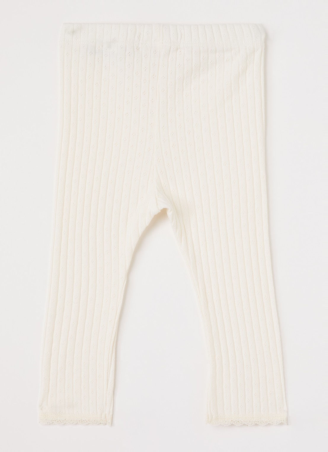 Lil 'Atelier NBFHaldis legging met ribstructuur - voorkant 2 ivoor