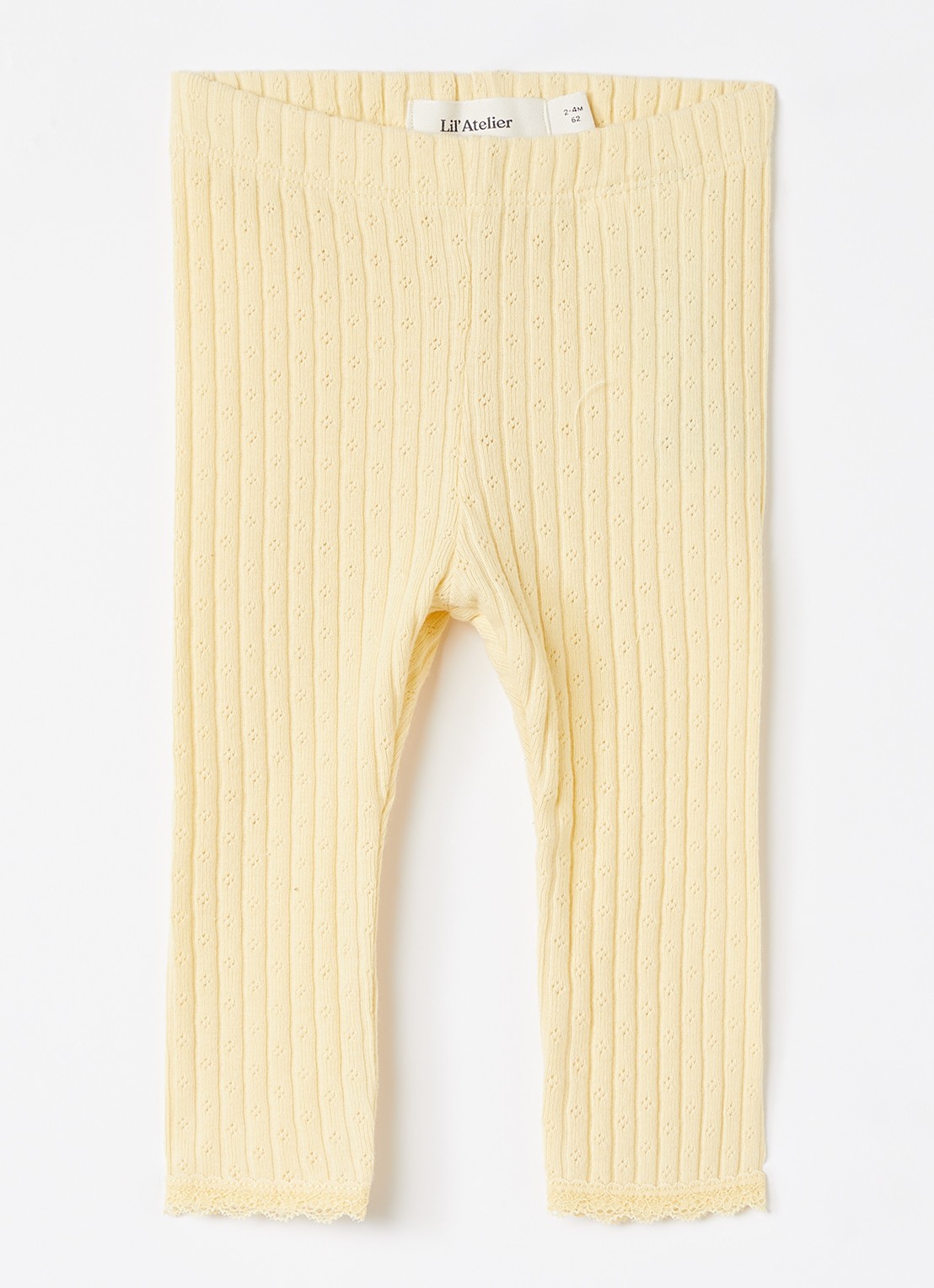 Lil 'Atelier NBFHaldis legging met ribstructuur - voorkant lichtgeel