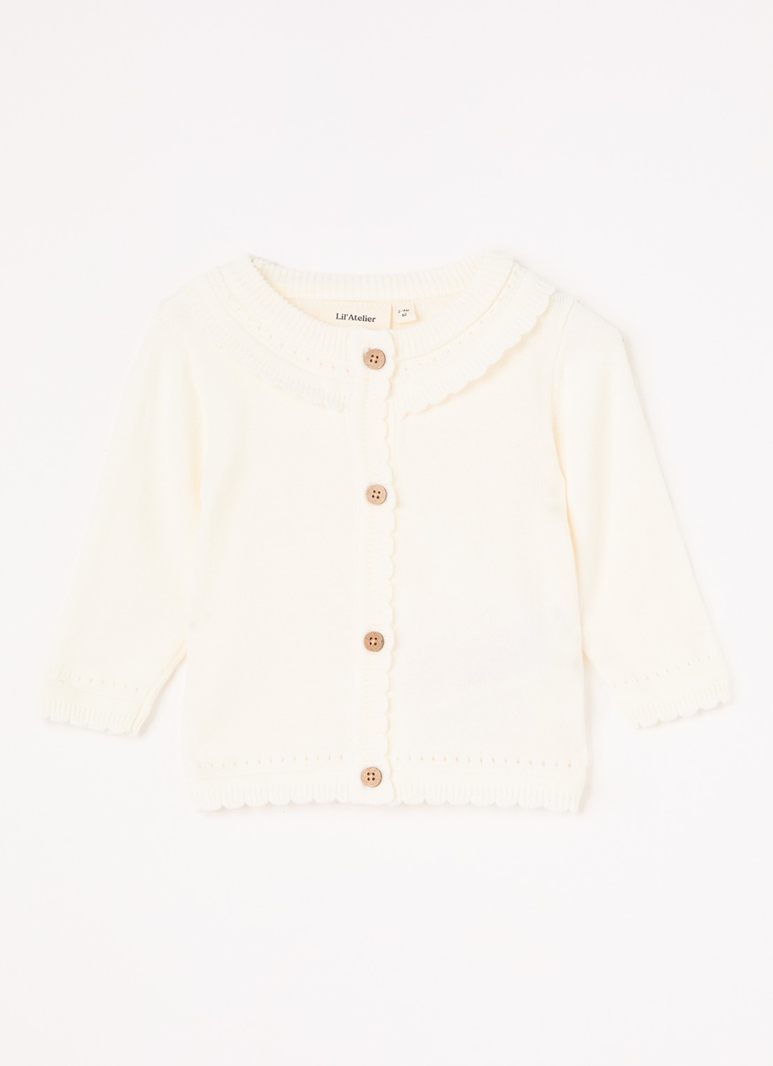 Lil 'Atelier NBFHao fijngebreid vest - voorkant gebroken wit
