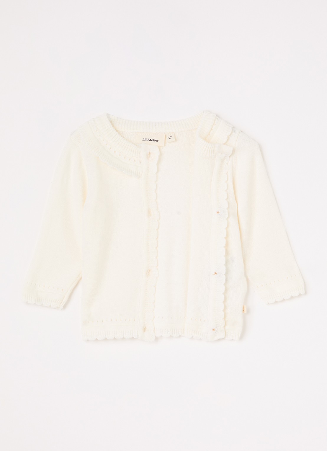 Lil 'Atelier NBFHao fijngebreid vest - voorkant 2 gebroken wit