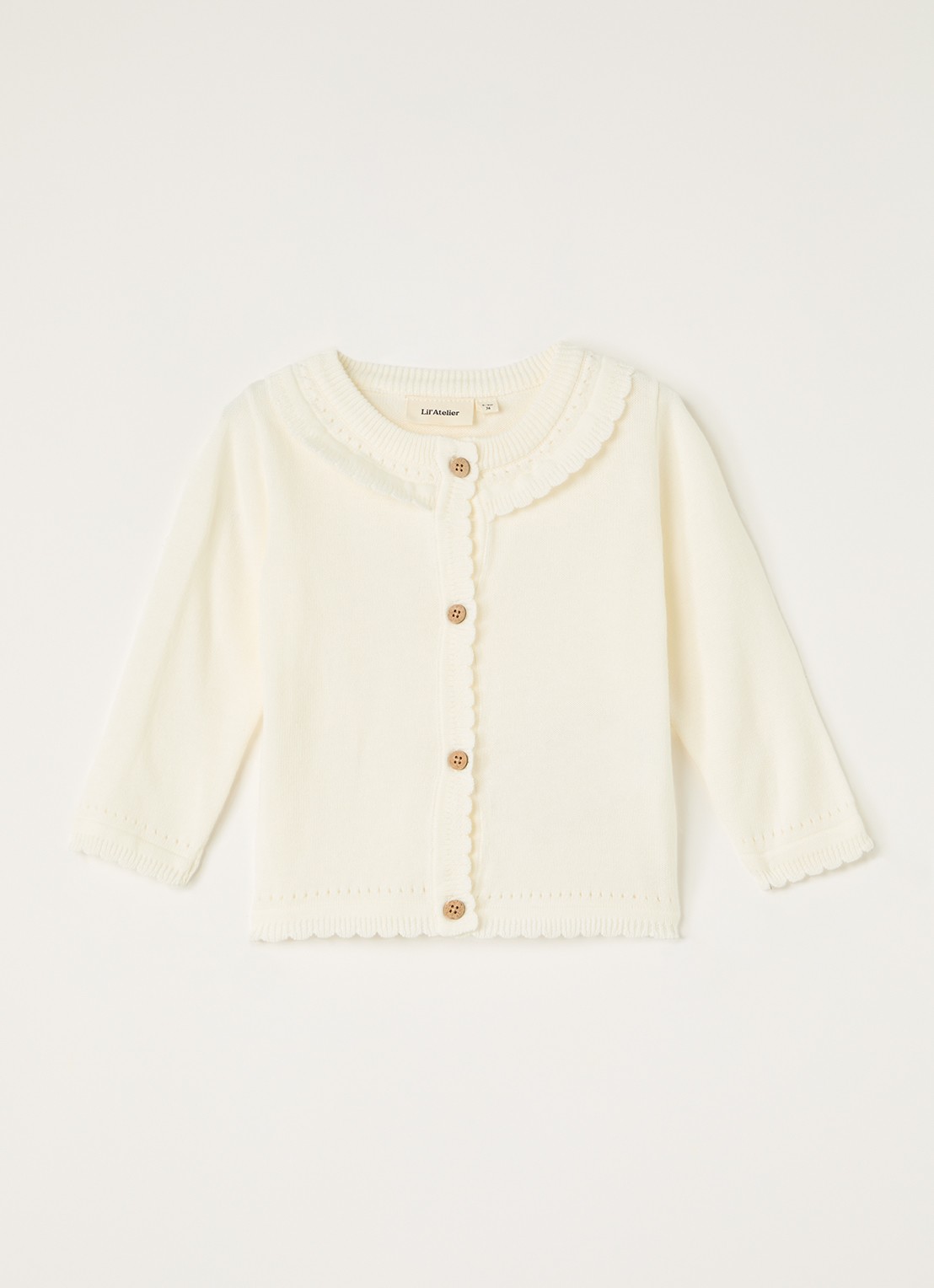 Lil 'Atelier NBFHao fijngebreid vest - voorkant 3 gebroken wit