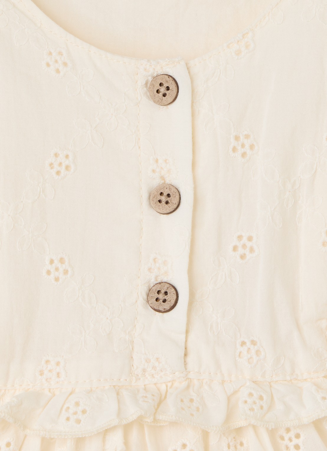 Lil 'Atelier NBFHosa jurk met broderie - detail ivoor