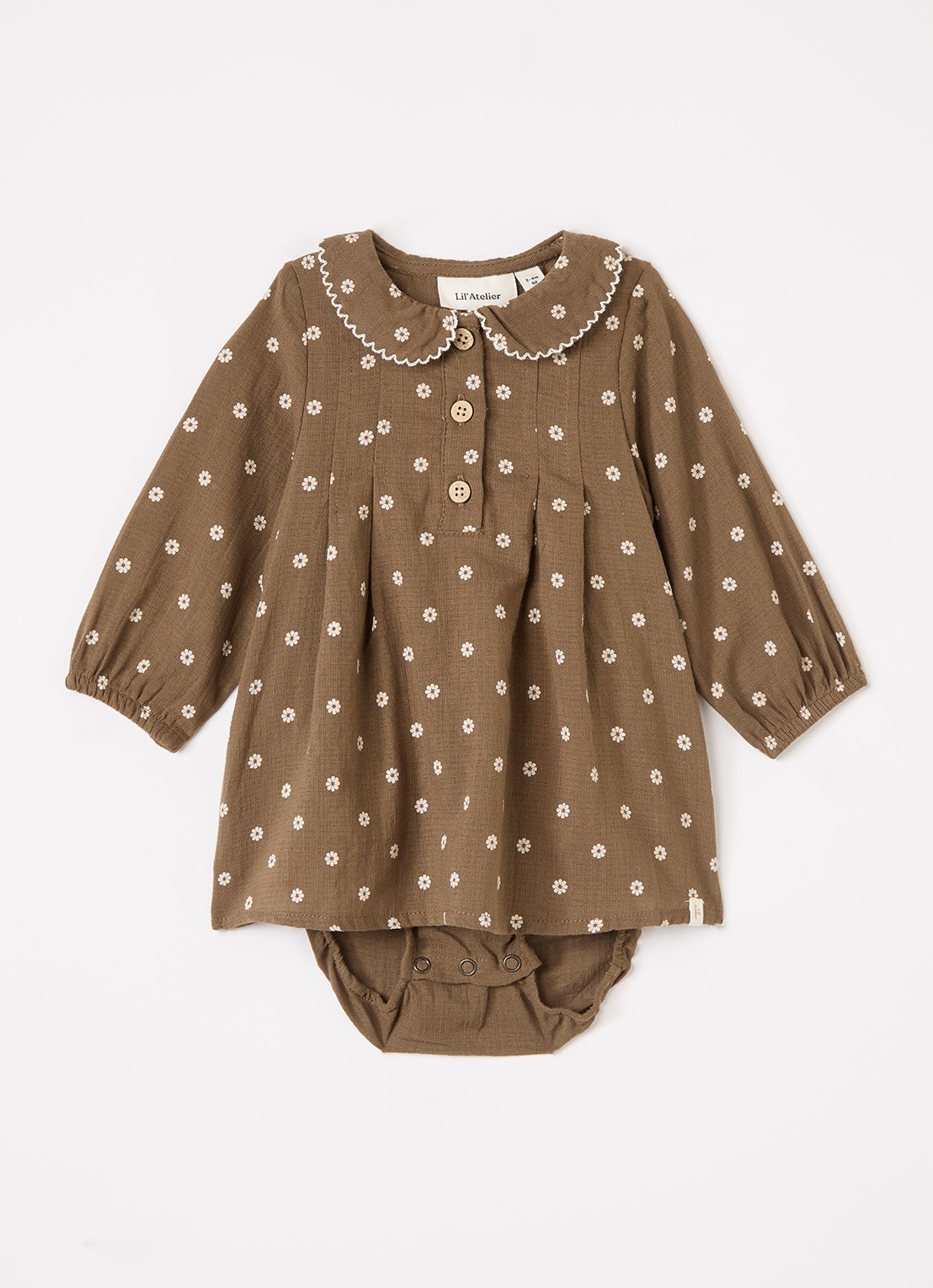 Lil 'Atelier NBFHulla jurk met print - voorkant bruin