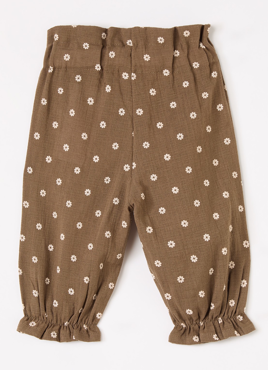 Lil 'Atelier NBFHulla loose fit babybroek met bloemenprint - voorkant 2 bruin