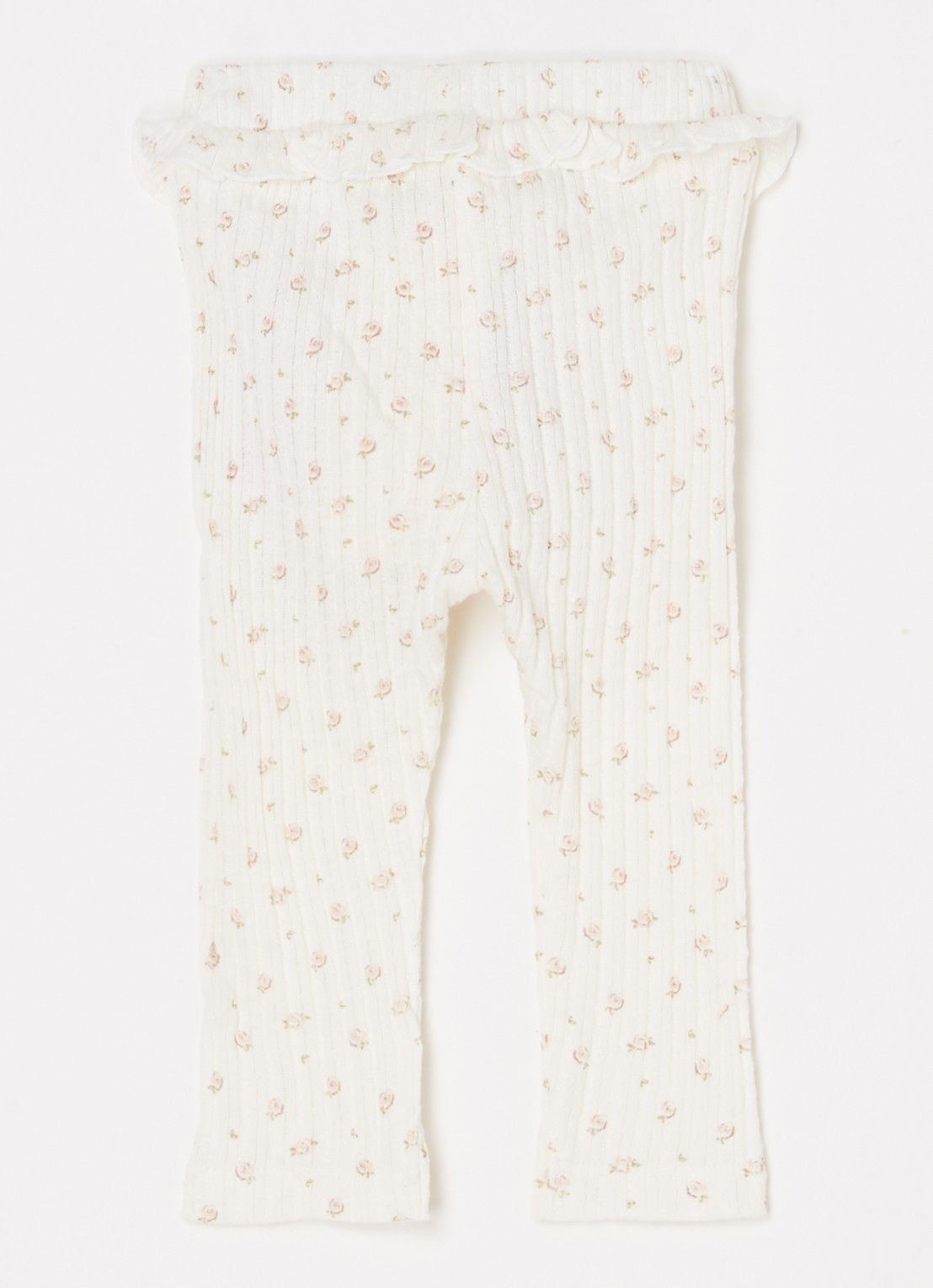 Lil 'Atelier NBFHulla ribgebreide legging van  katoen - achterkant 3 gebroken wit
