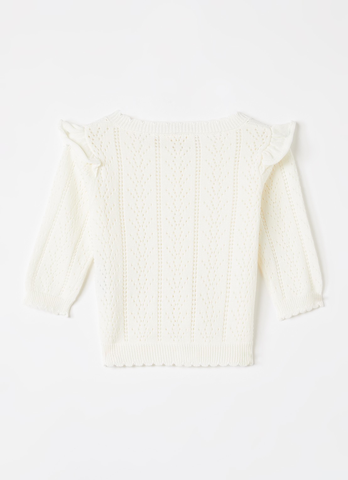 Lil 'Atelier NBFJela vest met opengewerkt dessin - achterkant 3 gebroken wit