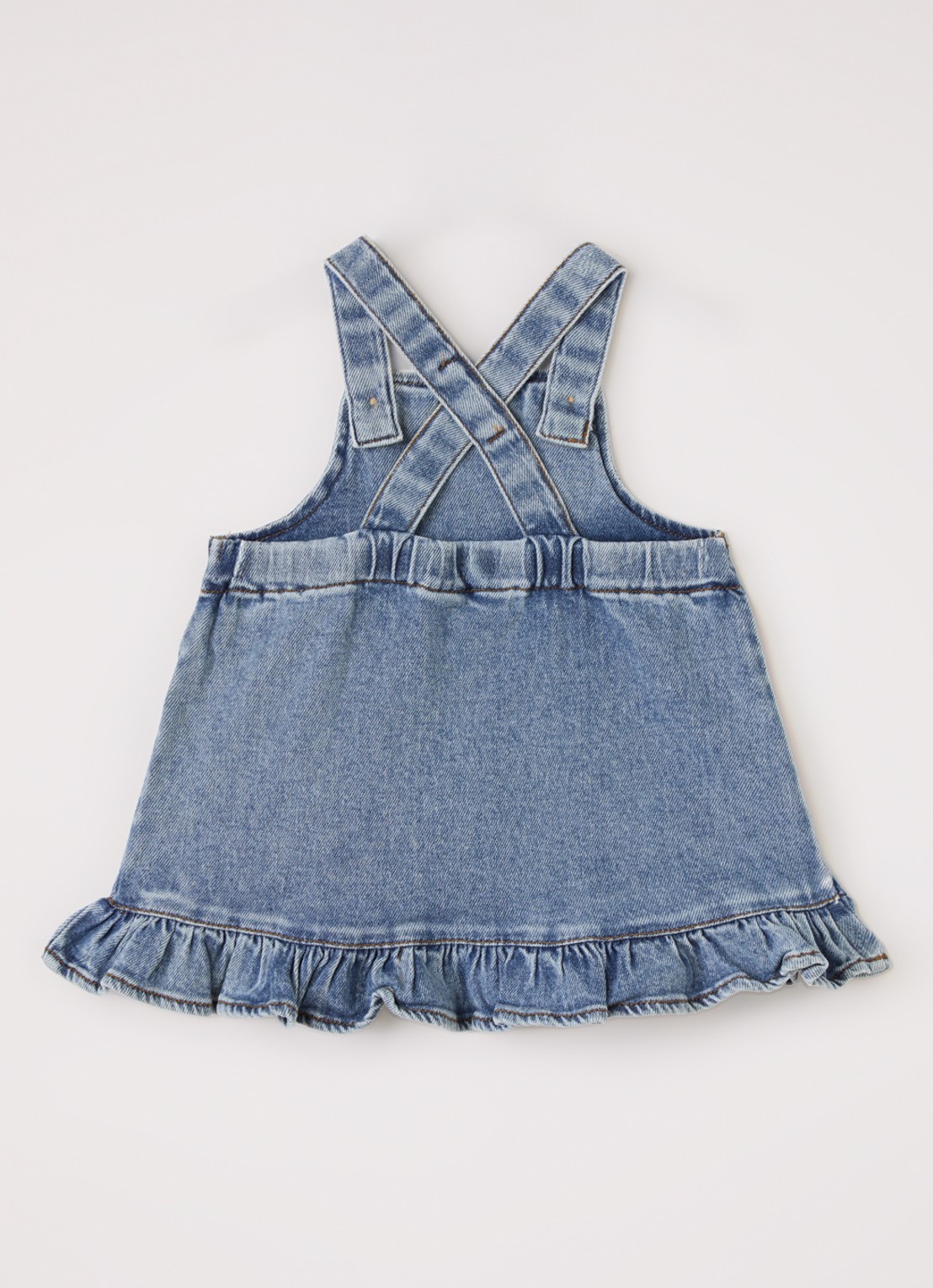Lil 'Atelier NBFKarole denim jurk - voorkant 3 indigo