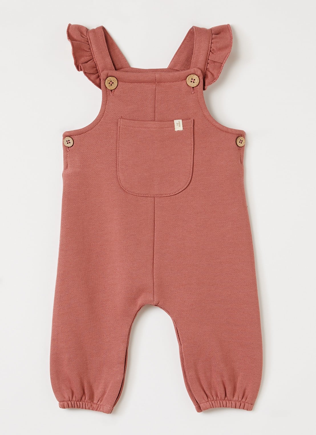 Lil 'Atelier NBFKilano jumpsuit van sweatstof - voorkant koraalroze