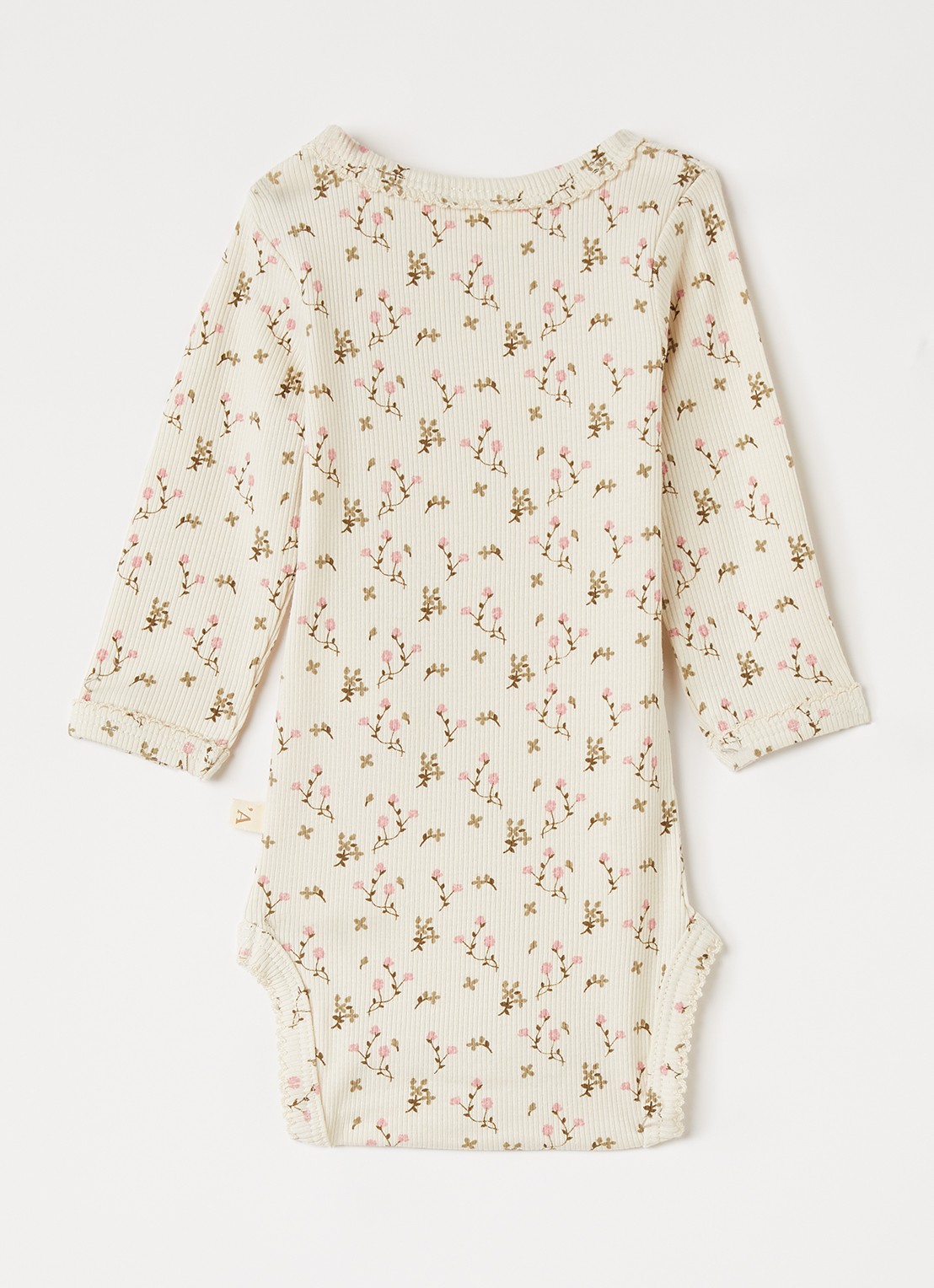 Lil 'Atelier NBFLago romper met bloemenprint - voorkant 2 creme