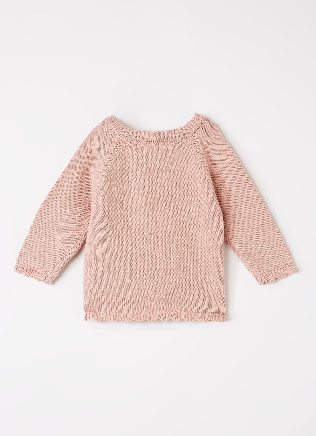 Lil 'Atelier NBFLaguna grofgebreid vest met opengewerkt dessin - achterkant zalmroze