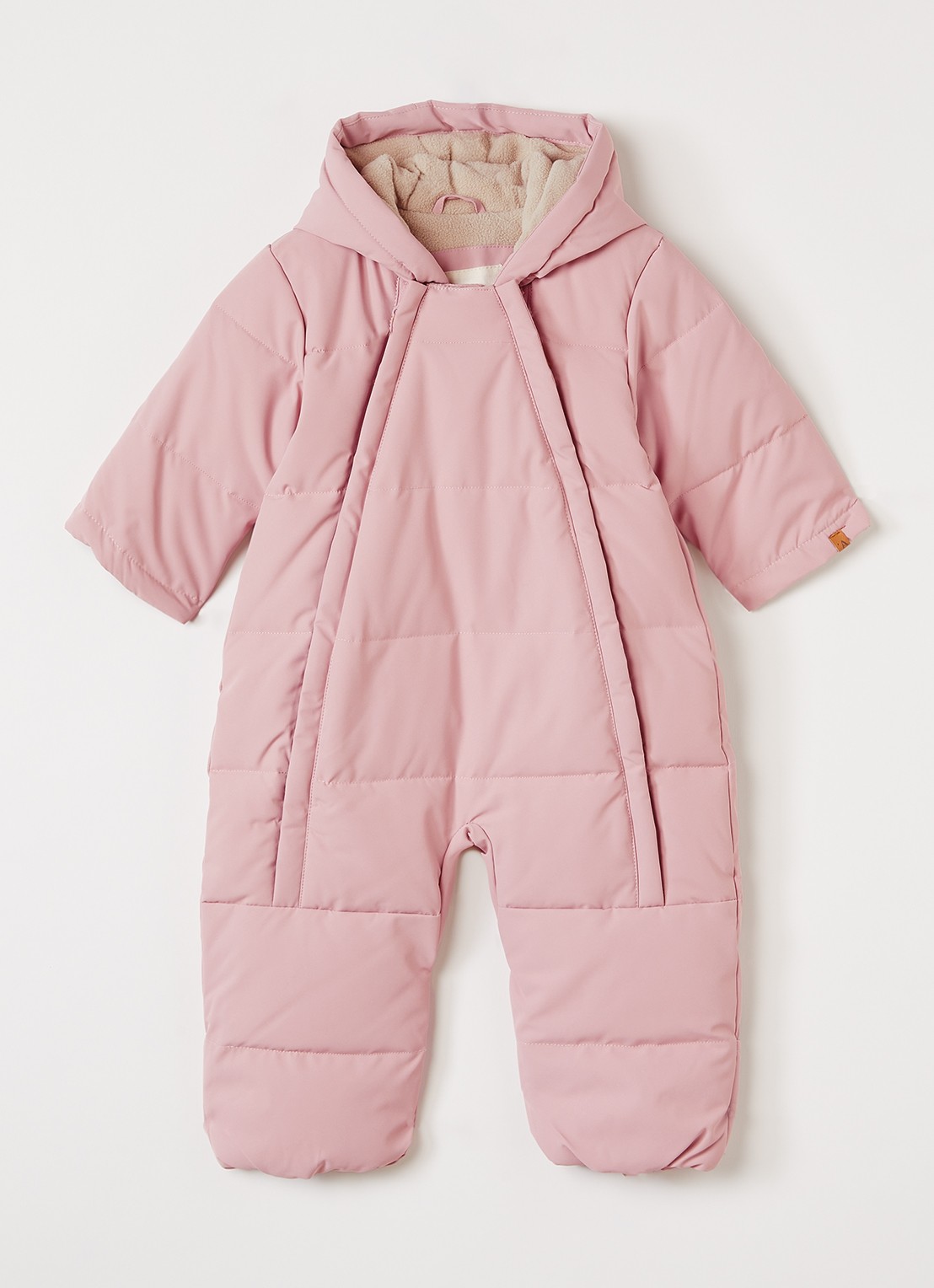 Lil 'Atelier NBFLamefow gewatteerd babypak met capuchon - voorkant roze