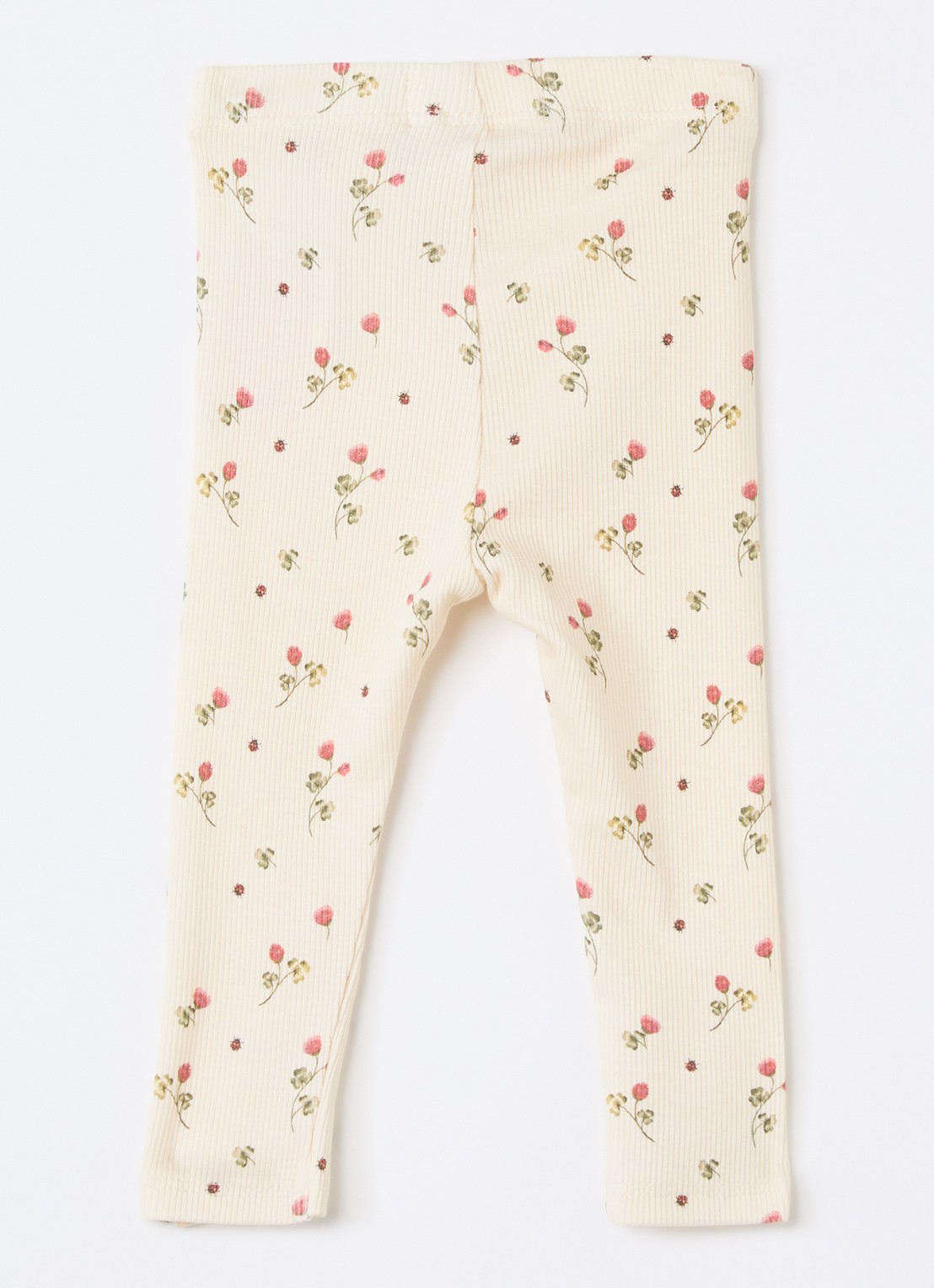Lil 'Atelier NBFLavo ribgebreide legging  - voorkant 2 creme