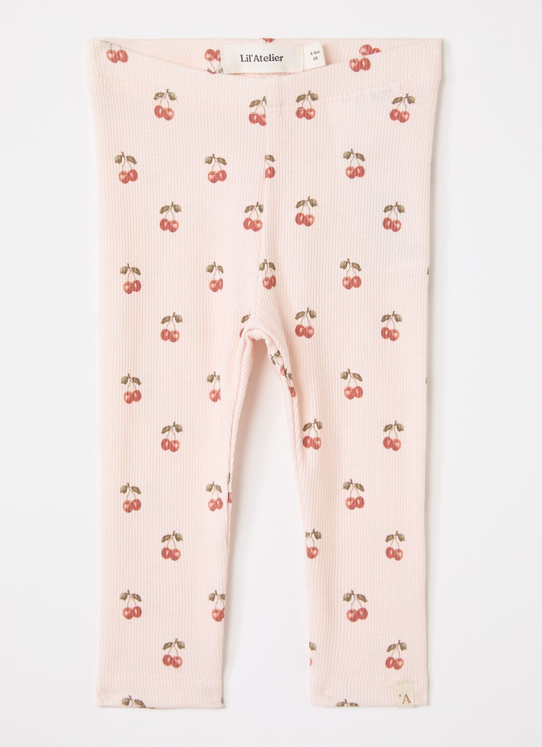 Lil 'Atelier NBFLavo ribgebreide legging  - voorkant 2 lichtroze