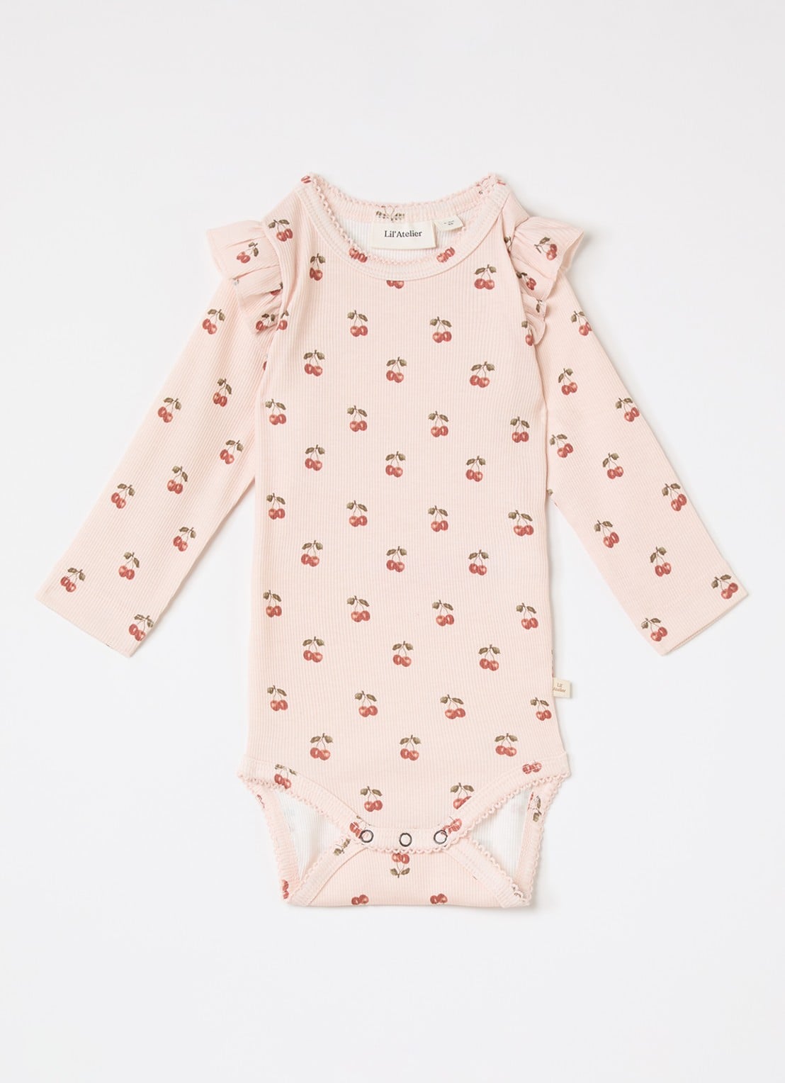 Lil 'Atelier NBFLavo ribgebreide romper  - voorkant lichtroze