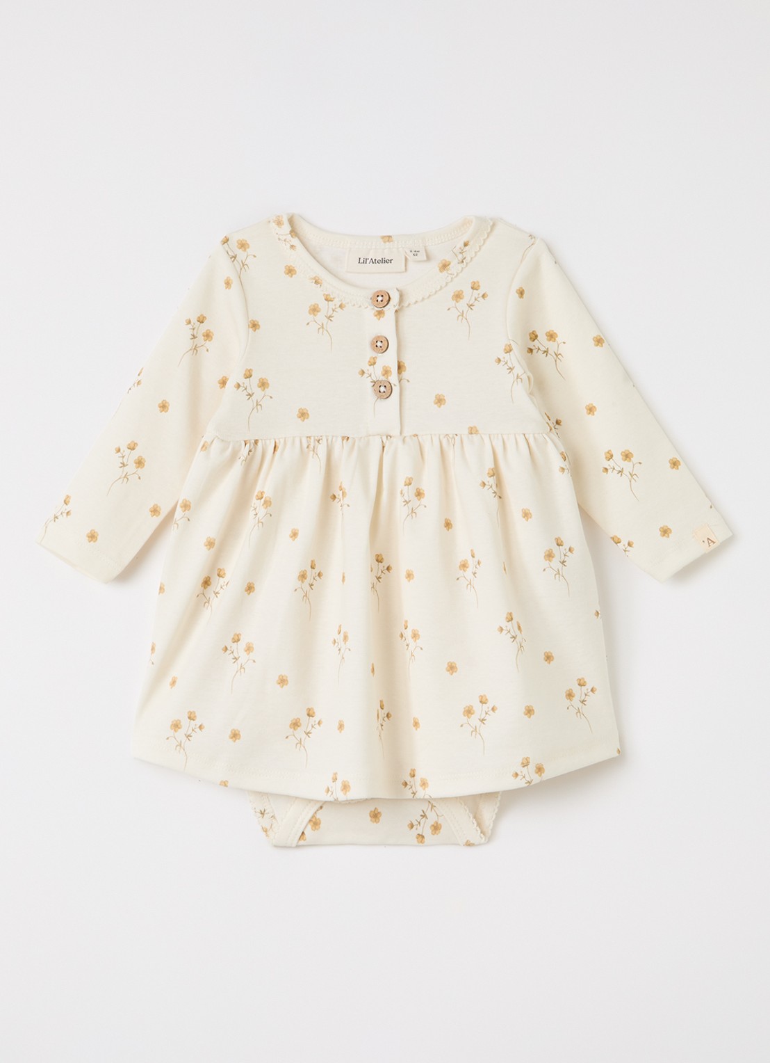 Lil 'Atelier NBFLayo jurk met bloemenprint - voorkant creme