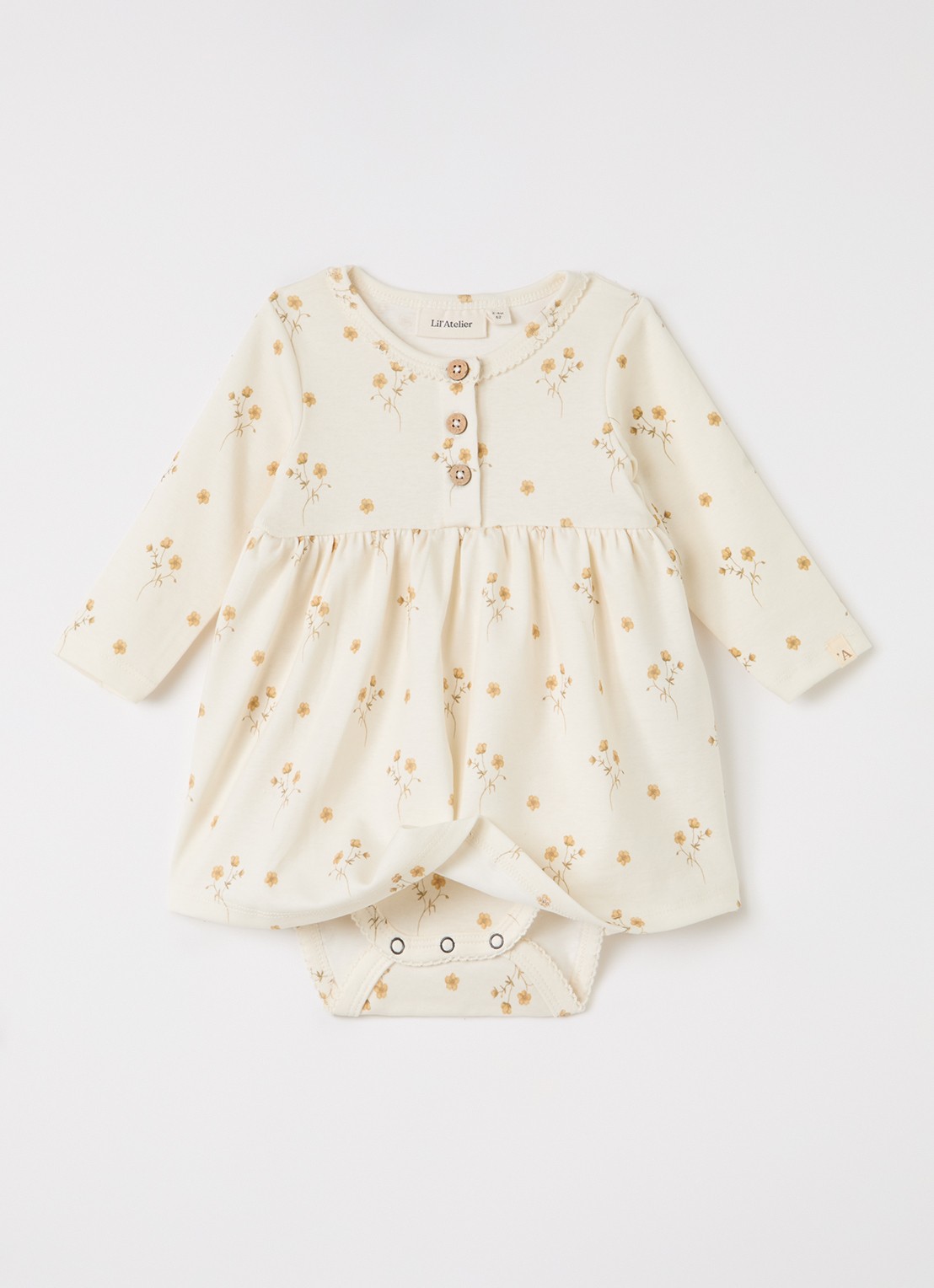 Lil 'Atelier NBFLayo jurk met bloemenprint - voorkant 2 creme