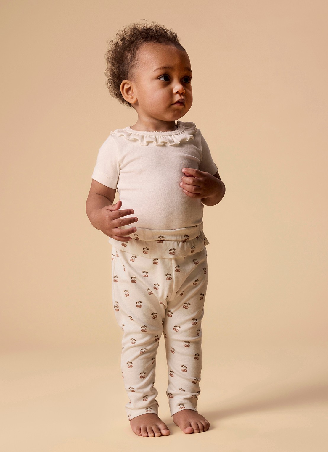 Lil 'Atelier NBFLayo legging met print - voorkant 2 gebroken wit