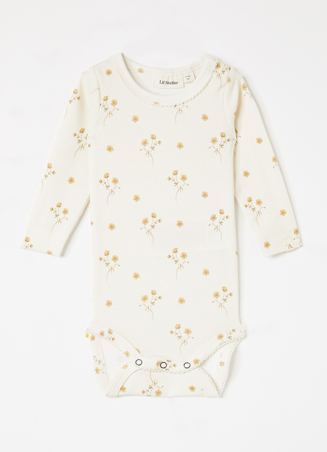 Lil 'Atelier NBFLayo romper met bloemenprint - voorkant creme