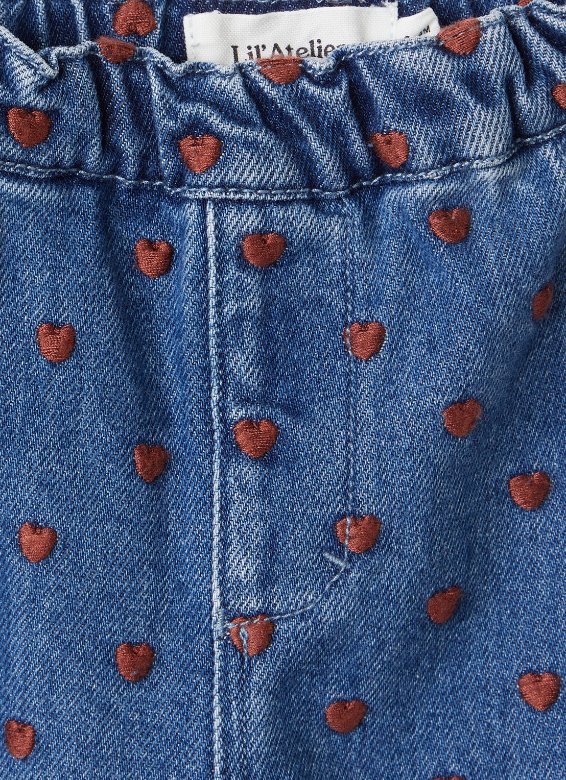 Lil 'Atelier NBFLiva slim fit jeans met borduring - detail 3 indigo