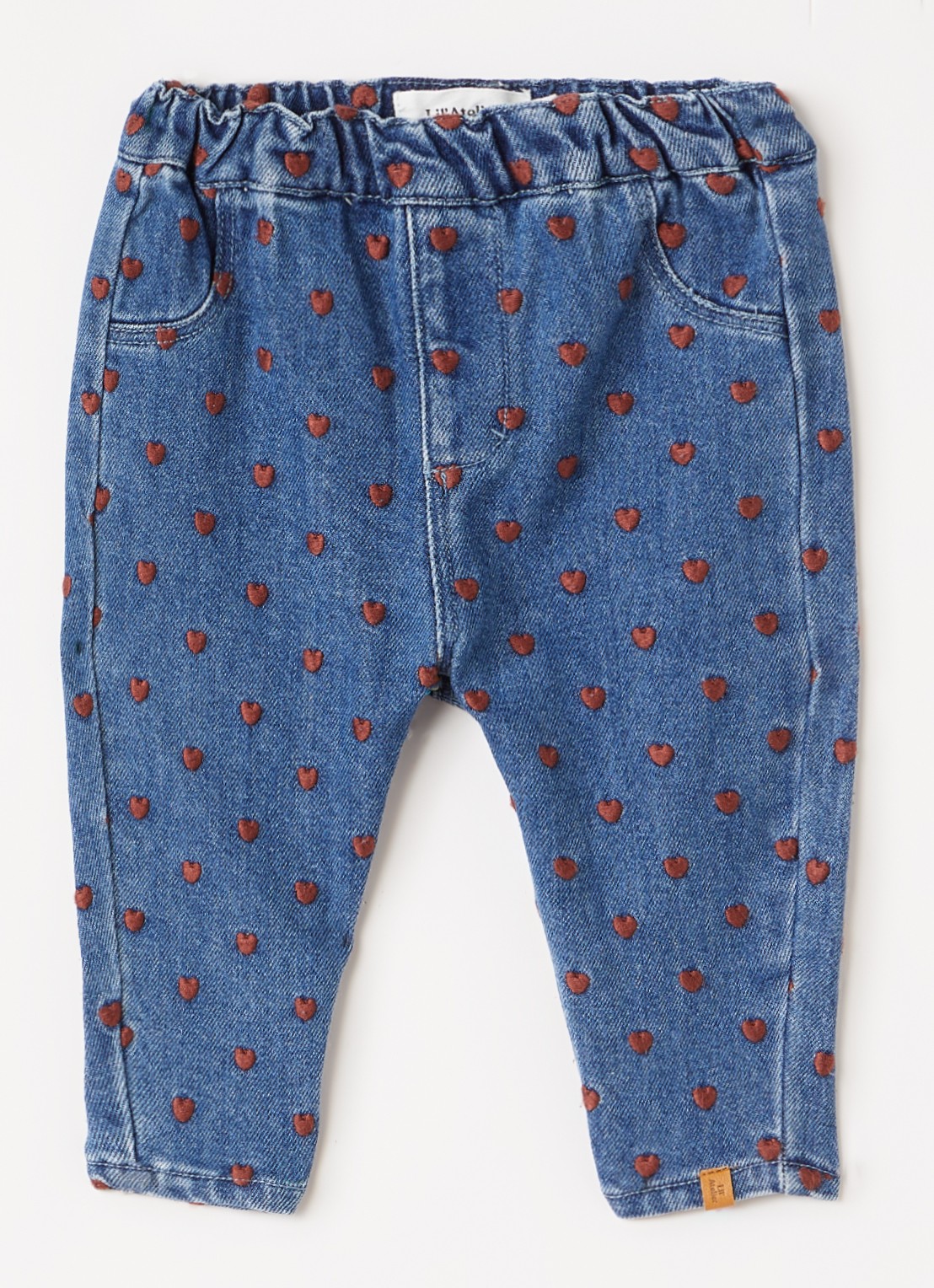 Lil 'Atelier NBFLiva slim fit jeans met borduring - voorkant indigo