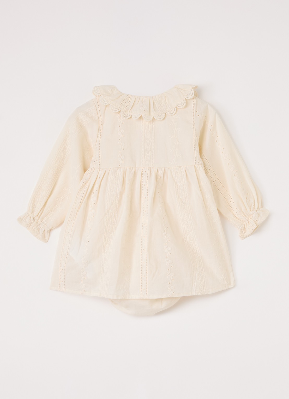 Lil 'Atelier NBFLoba tuniekjurk met borduring - achterkant 5 creme