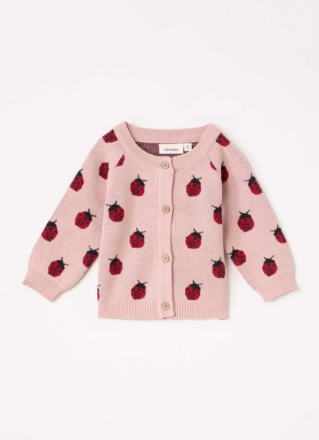 Lil 'Atelier NBFLulio fijngebreid vest met ingebreid patroon - voorkant 4 roze