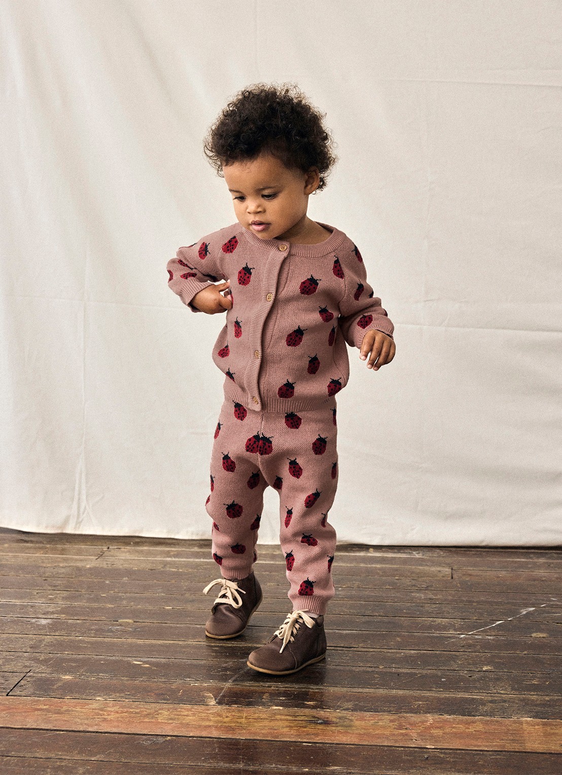 Lil 'Atelier NBFLulio fijngebreid vest met ingebreid patroon - voorkant 5 roze