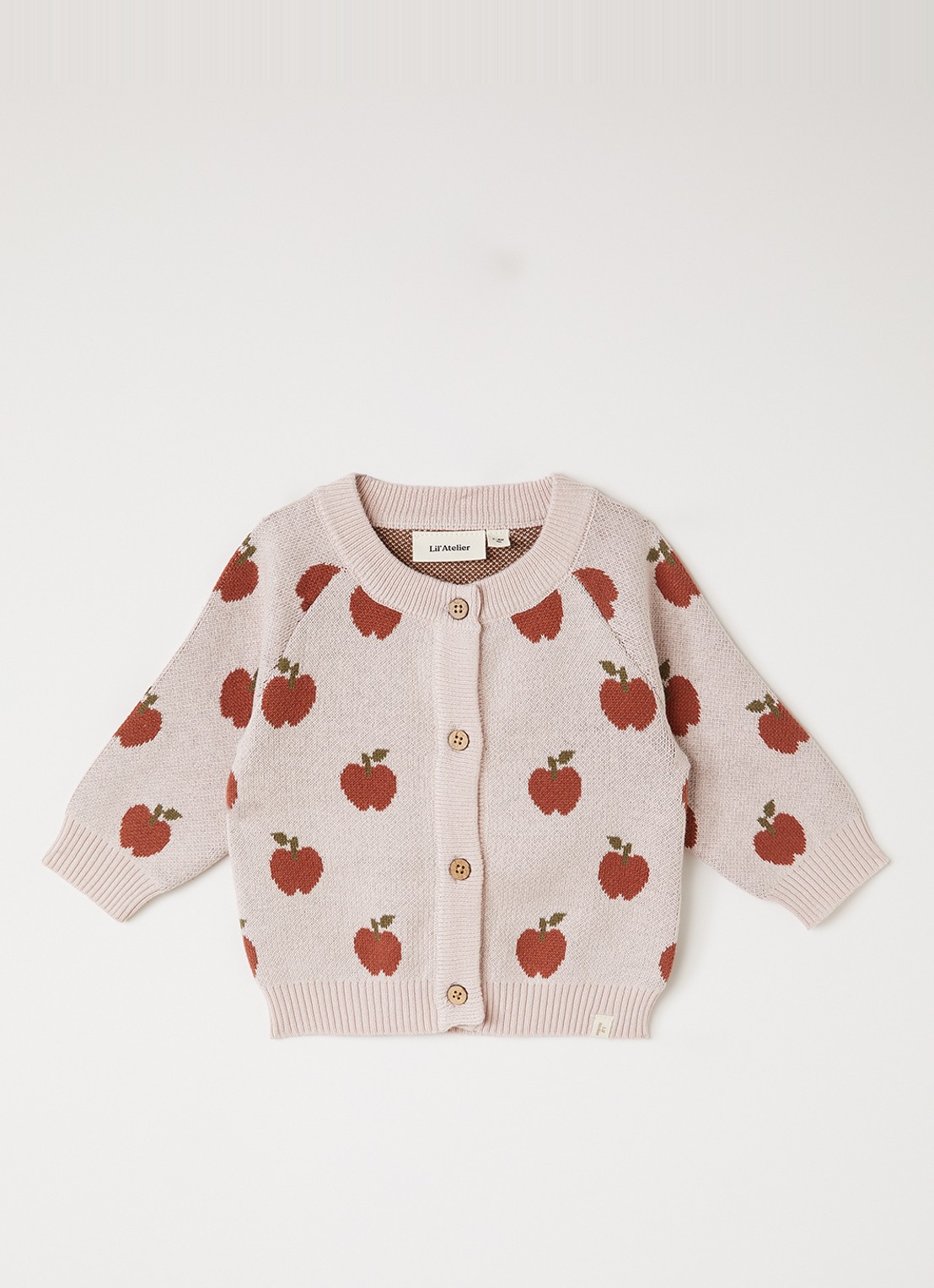 Lil 'Atelier NBFLulio fijngebreid vest met print - voorkant 2 lichtroze