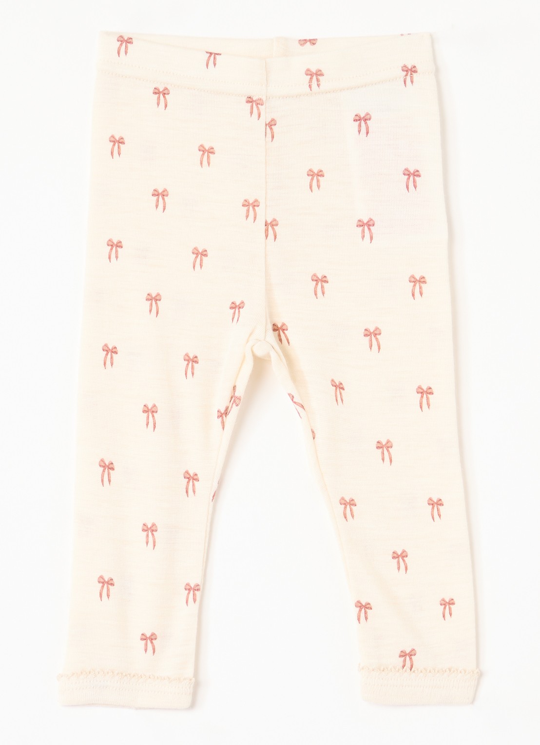 Lil 'Atelier NBFNalu legging in merino wolblend  - voorkant creme