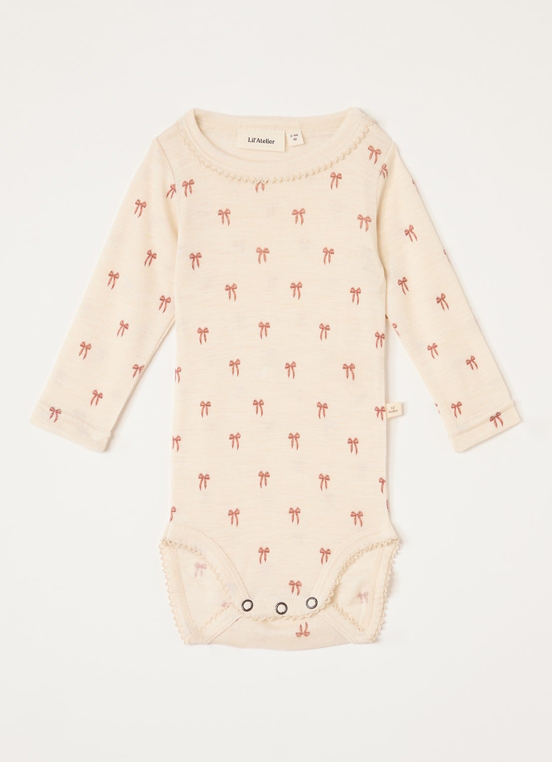 Lil 'Atelier NBFNalu romper in merino wolblend - voorkant creme