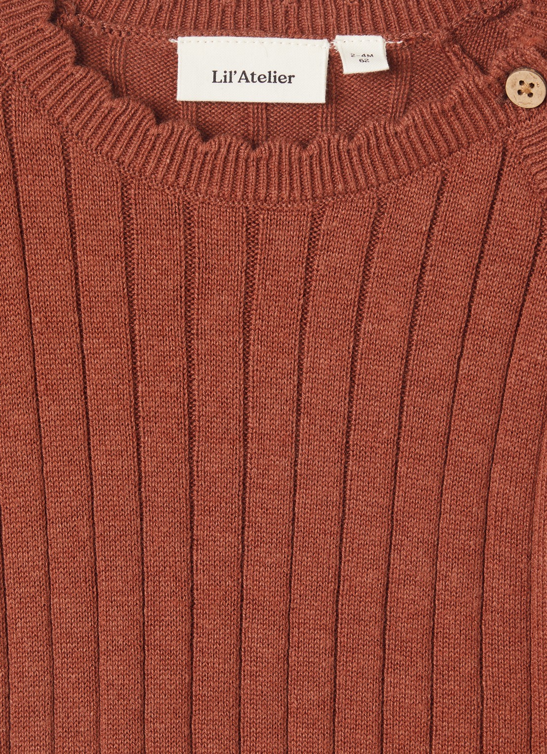 Lil 'Atelier NBFNelsan ribgebreide top - detail mahoniebruin