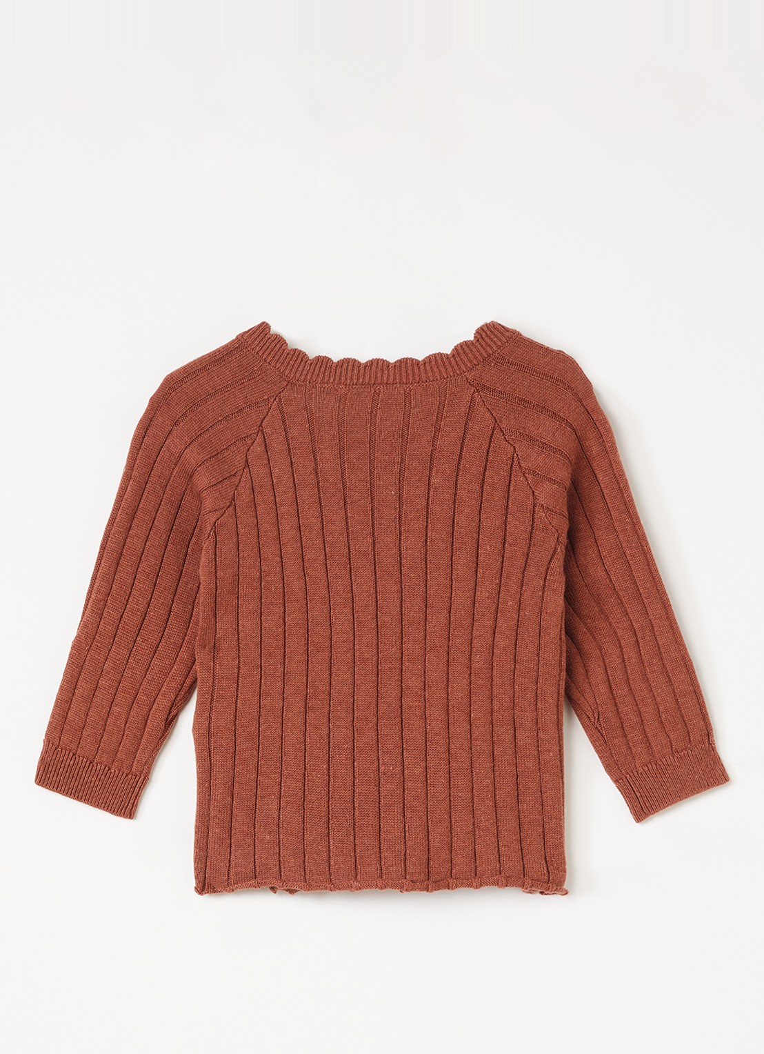 Lil 'Atelier NBFNelsan ribgebreide top - voorkant 3 mahoniebruin