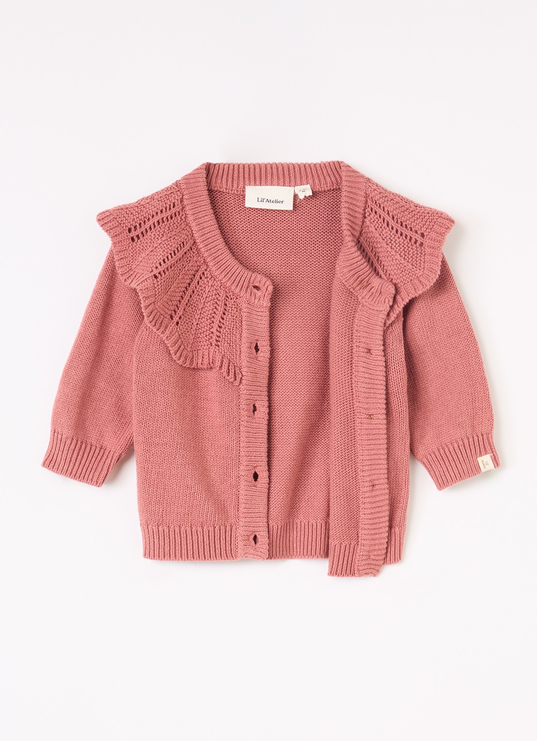 Lil 'Atelier NBFNoda fijngebereid vest met opengewerkt dessin - detail 5 roze