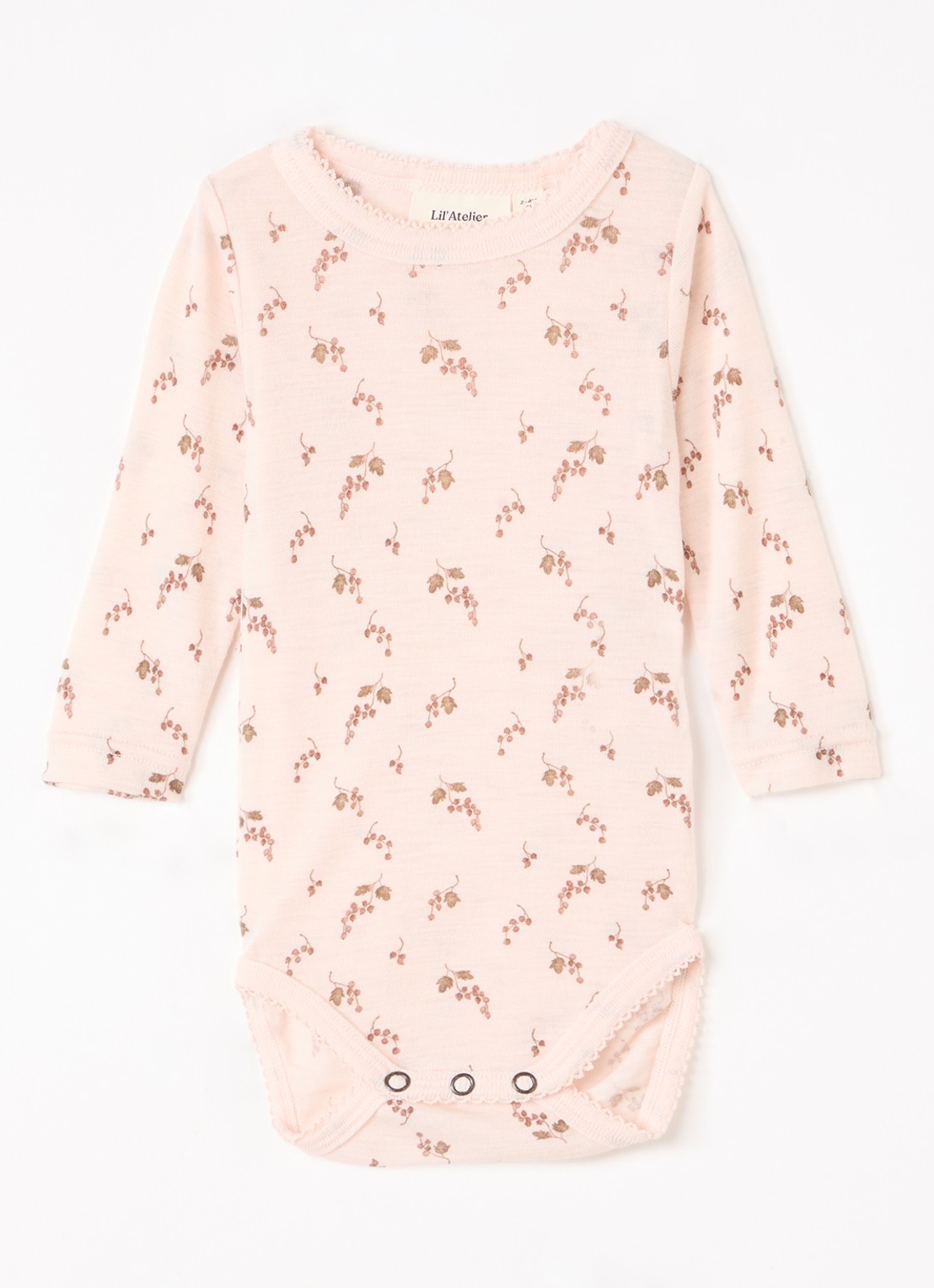 Lil 'Atelier NBFNoel Nia romper van merino wol - voorkant lichtroze