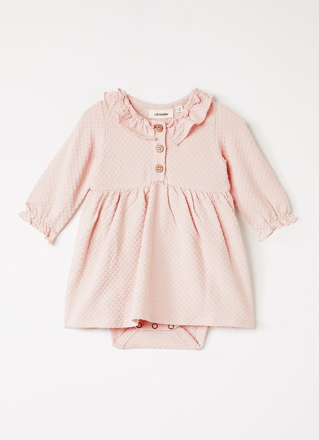 Lil 'Atelier NBFNoel tuniekjurk met structuur - voorkant 2 roze