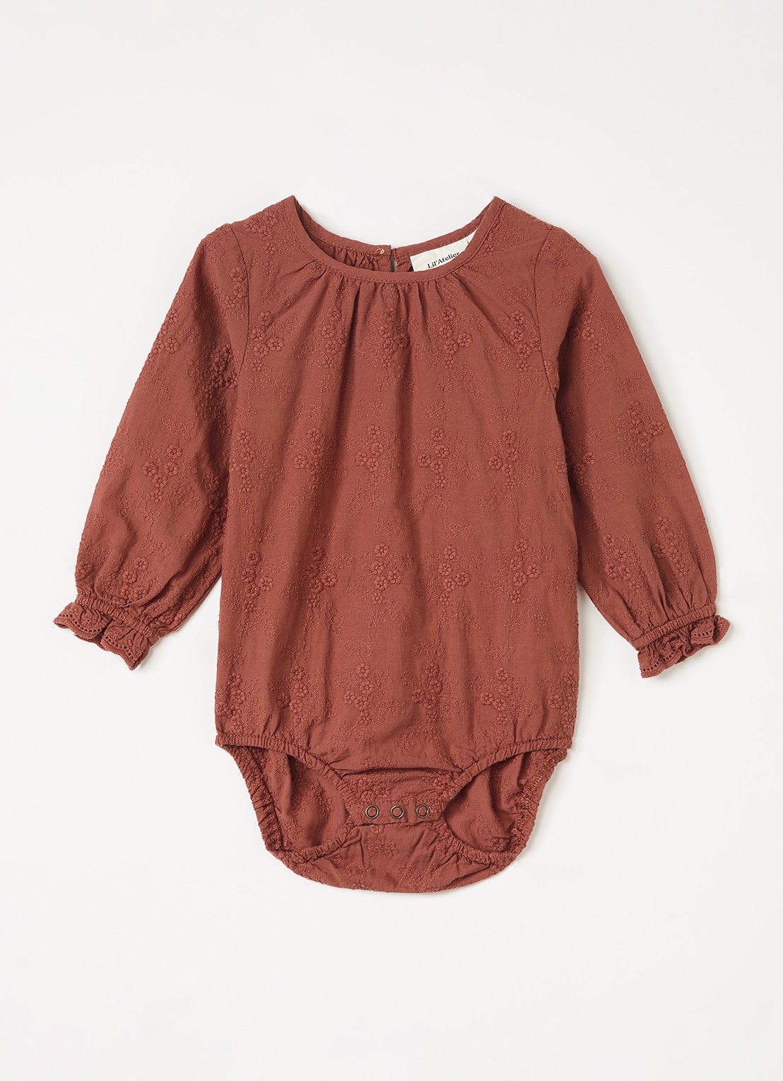 Lil 'Atelier NBFNopa romper met borduring  - voorkant 3 roestbruin