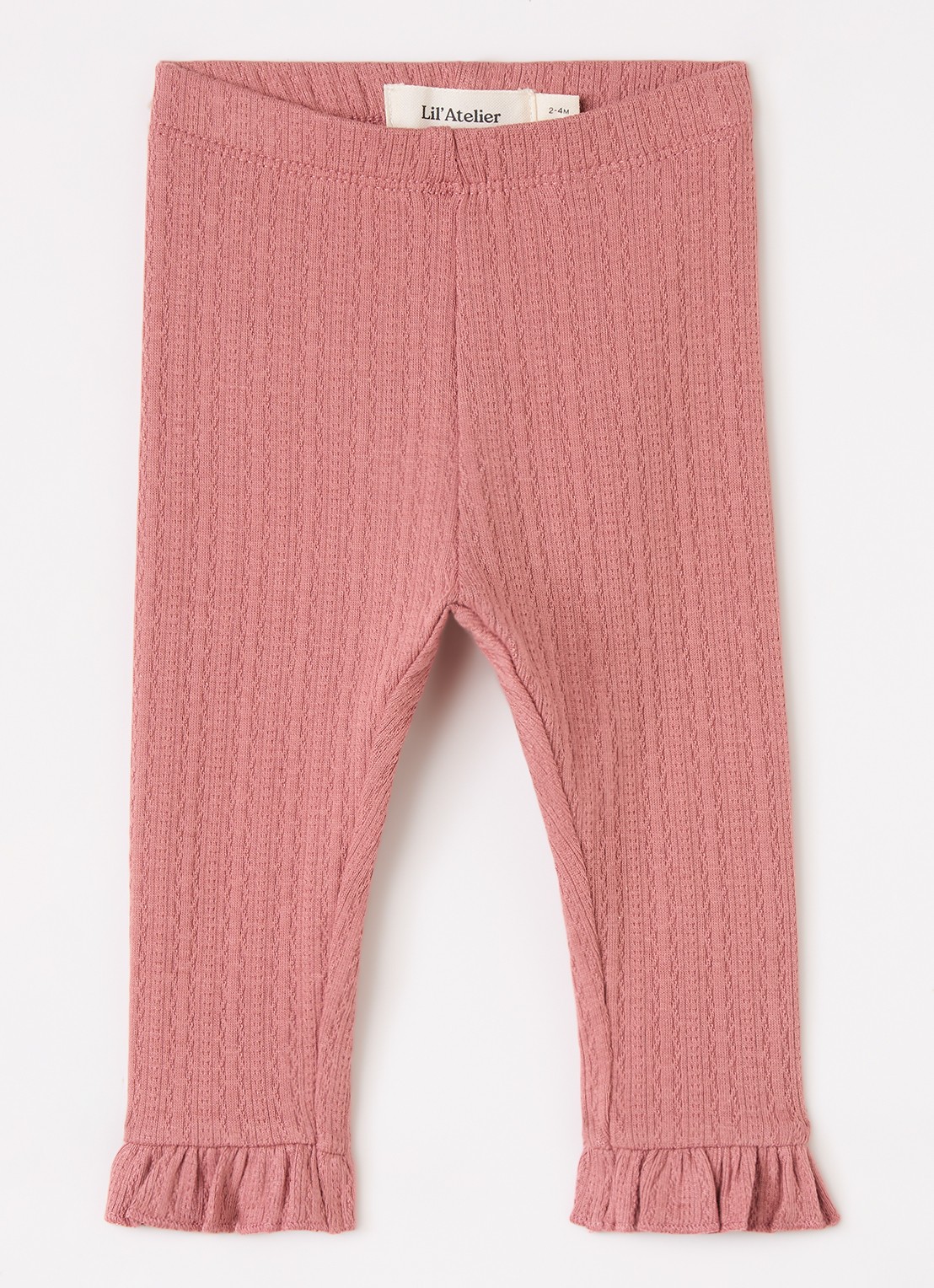 Lil 'Atelier NBFOnela legging met structuur - voorkant 2 roze