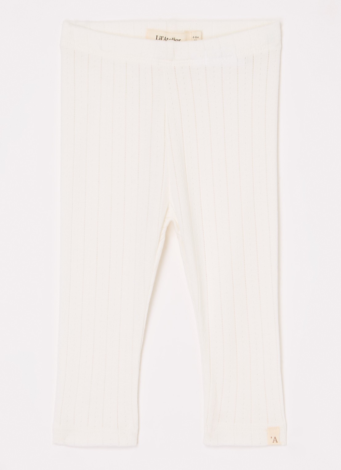 Lil 'Atelier NBFRachel legging in  katoenblend - voorkant 2 gebroken wit