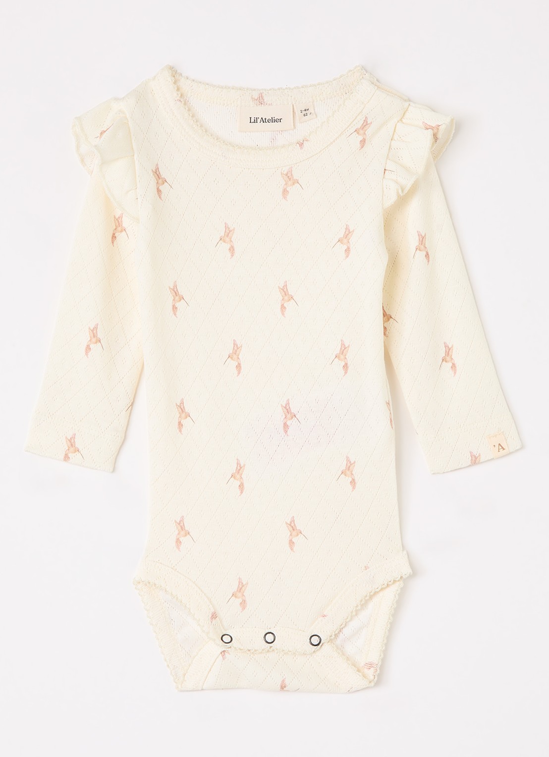Lil 'Atelier NBFRachello Tyl romper met print - voorkant ivoor