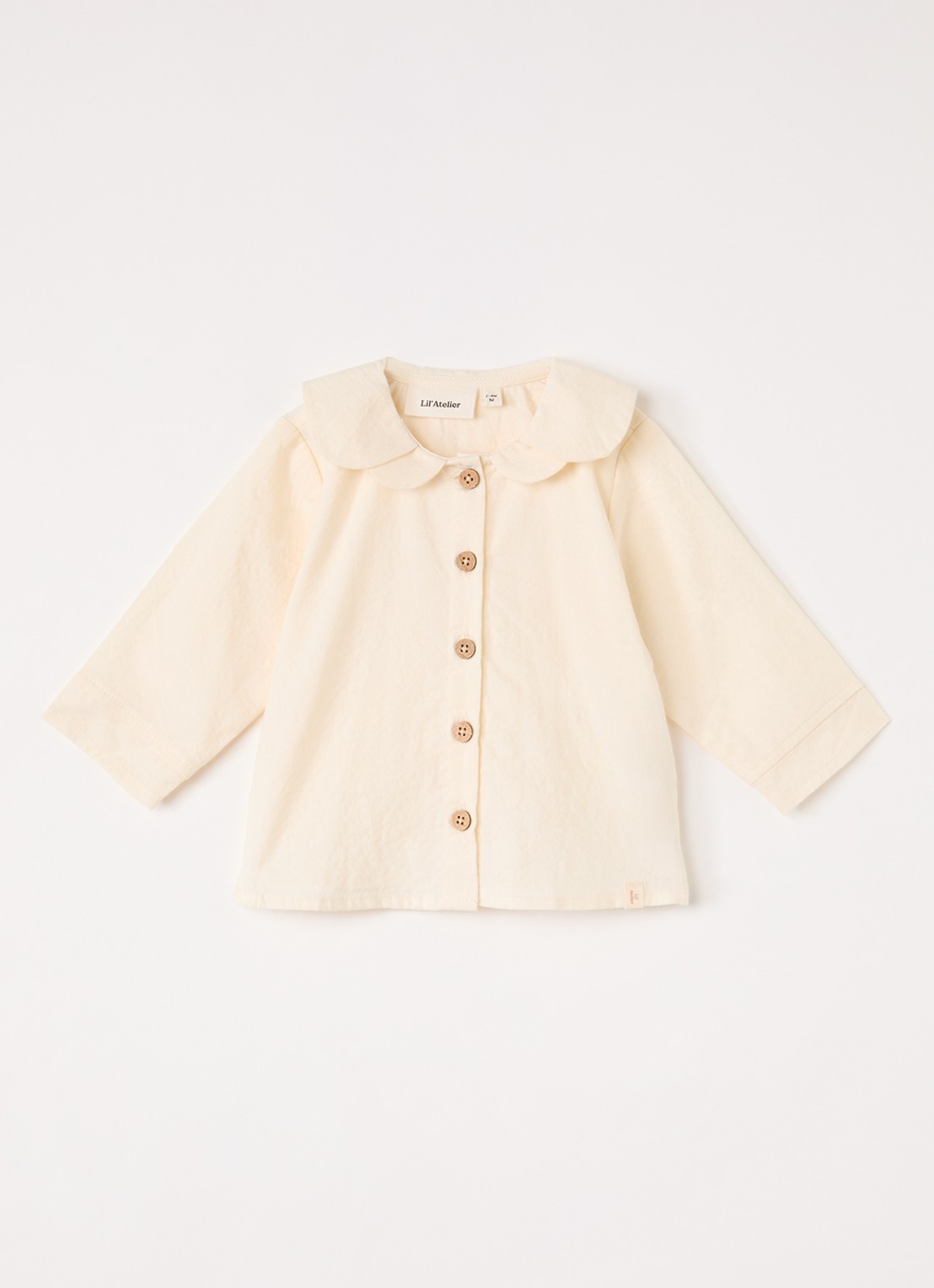 Lil 'Atelier NBFRosito blouse met kraag - voorkant gebroken wit