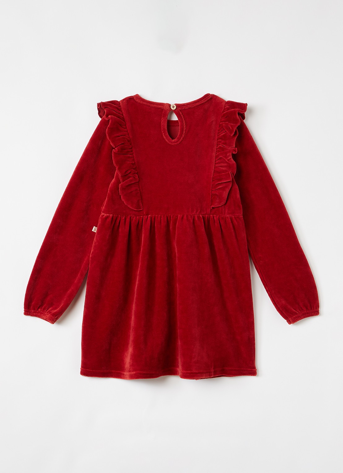 Lil 'Atelier NBFSaga jurk met ruches - voorkant 2 donkerrood