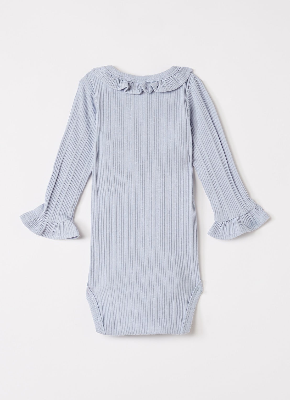 Lil 'Atelier NBFTansy romper met ribstructuur - voorkant 2 staalblauw