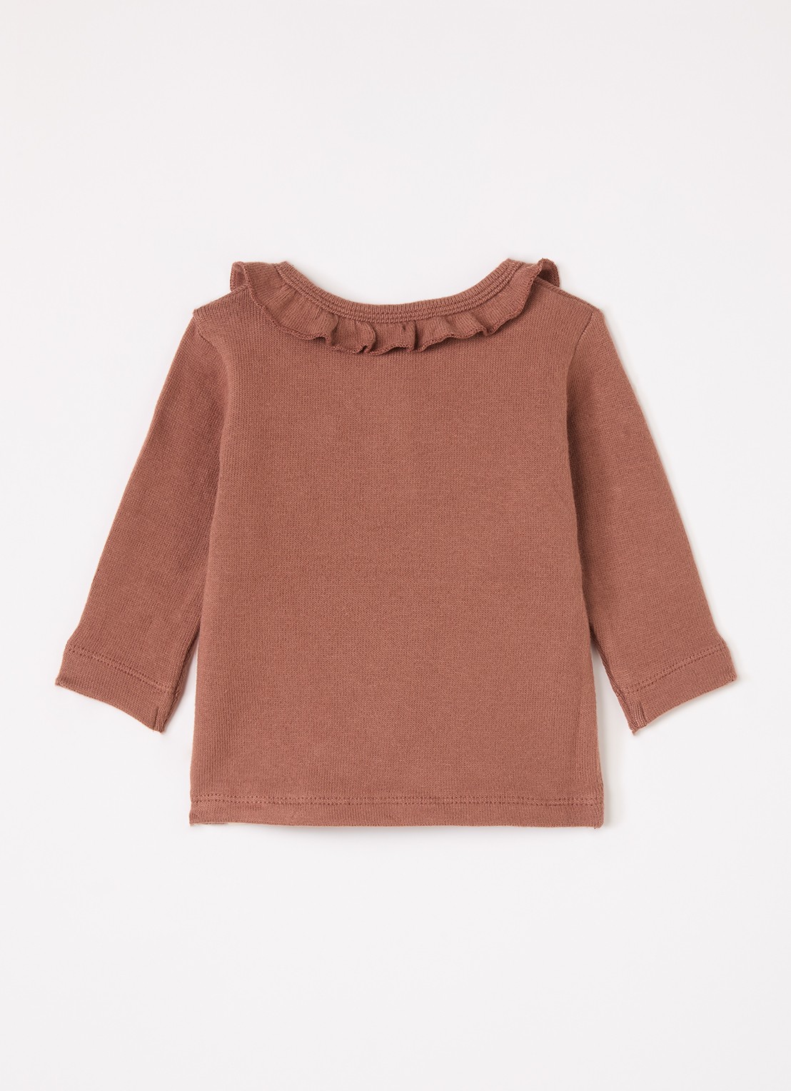 Lil 'Atelier NBFThoro Hou top met ruches - voorkant 3 mahoniebruin